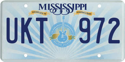 MS license plate UKT972