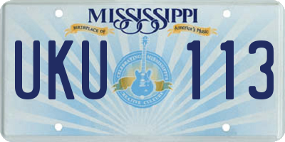 MS license plate UKU113