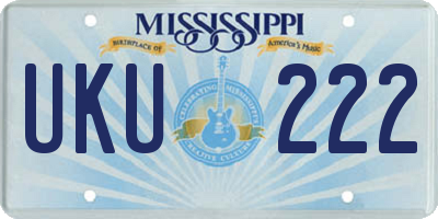 MS license plate UKU222
