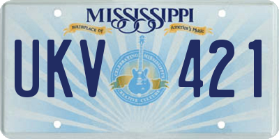 MS license plate UKV421