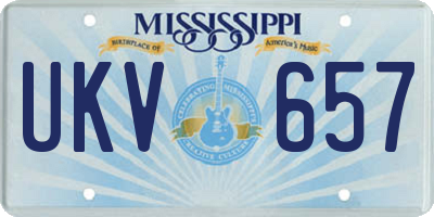 MS license plate UKV657