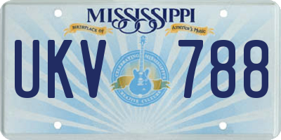 MS license plate UKV788