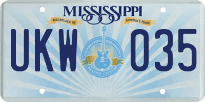 MS license plate UKW035