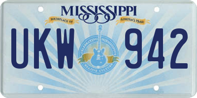 MS license plate UKW942