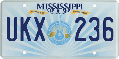 MS license plate UKX236
