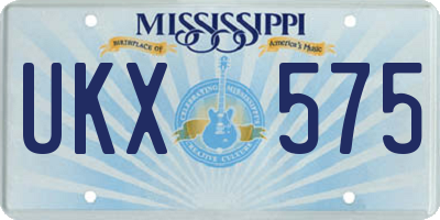 MS license plate UKX575