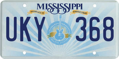 MS license plate UKY368