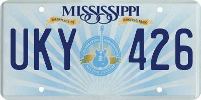 MS license plate UKY426
