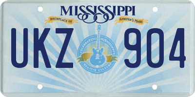 MS license plate UKZ904