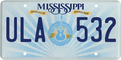MS license plate ULA532