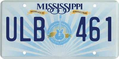 MS license plate ULB461