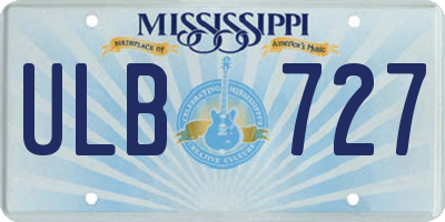 MS license plate ULB727
