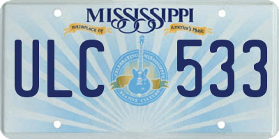 MS license plate ULC533