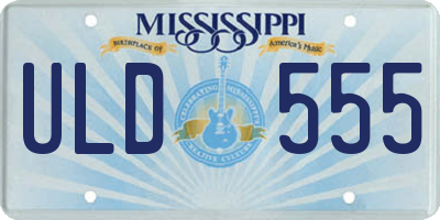 MS license plate ULD555