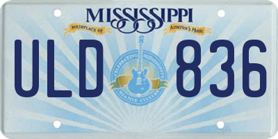 MS license plate ULD836