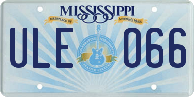 MS license plate ULE066