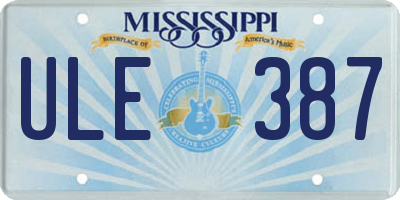 MS license plate ULE387