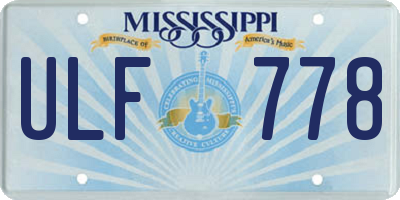 MS license plate ULF778
