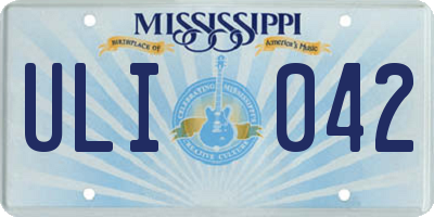 MS license plate ULI042