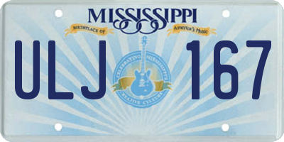 MS license plate ULJ167