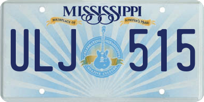 MS license plate ULJ515