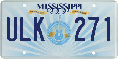 MS license plate ULK271