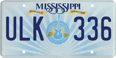 MS license plate ULK336