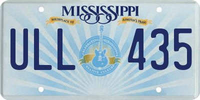 MS license plate ULL435