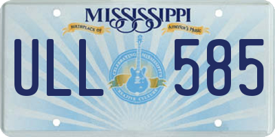MS license plate ULL585