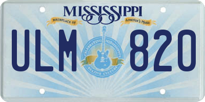 MS license plate ULM820