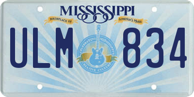 MS license plate ULM834