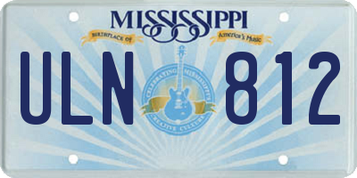 MS license plate ULN812