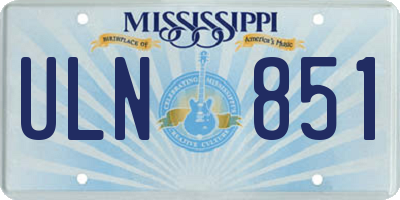 MS license plate ULN851