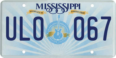 MS license plate ULO067