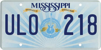 MS license plate ULO218