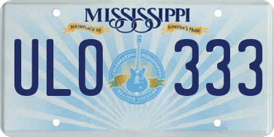 MS license plate ULO333