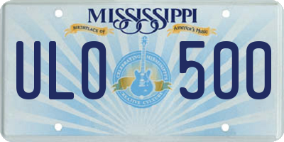 MS license plate ULO500