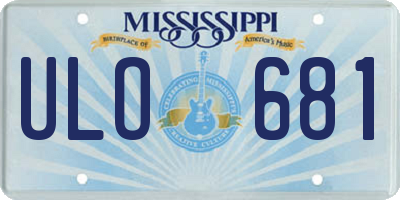 MS license plate ULO681