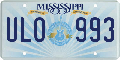MS license plate ULO993