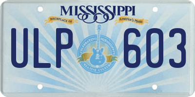 MS license plate ULP603