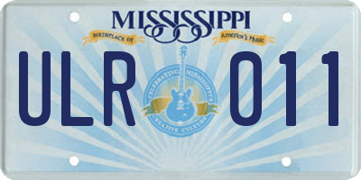 MS license plate ULR011
