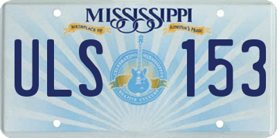 MS license plate ULS153