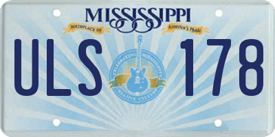 MS license plate ULS178