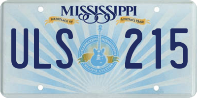 MS license plate ULS215