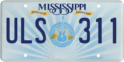 MS license plate ULS311