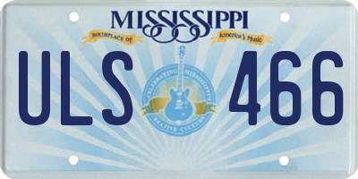 MS license plate ULS466