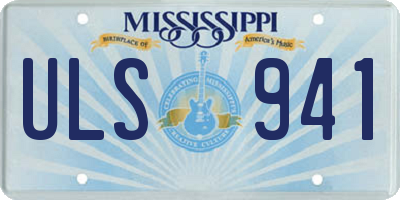 MS license plate ULS941