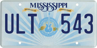 MS license plate ULT543