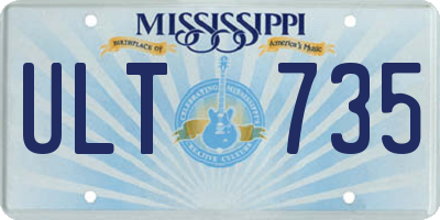 MS license plate ULT735