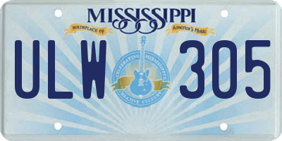 MS license plate ULW305